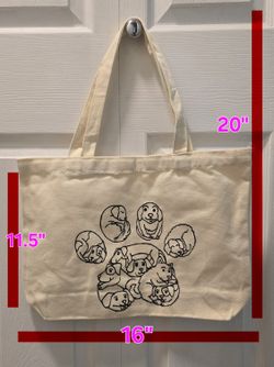 New hand painted dog lover Tote Bag
