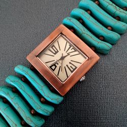 Gorgeous Handmade Watch / Bracelet with Turquoise 