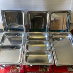 COMBO Chafing Dishes - 3 Pack 10 Quart Buffet Chafing Dishes