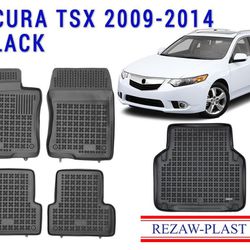 All weather floor mats trunk liner set for Acura TSX 2009-2014 wagon only black 3D odorless