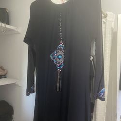 Black Abaya With Stones