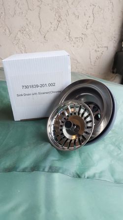 Sink drain and strainer unit, chrome, new in box