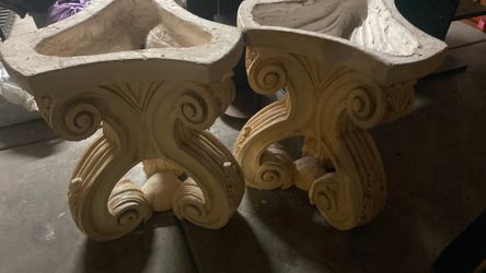 Ornate Acanthus Scroll Pedestal Bases – Set of 2