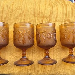 Amber glass cups 
