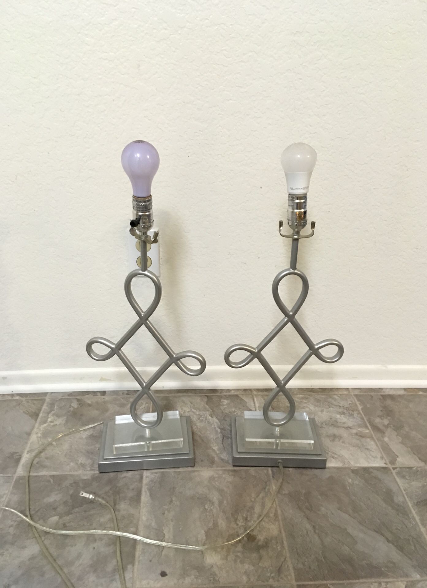 2 Matching Chrome Lamps