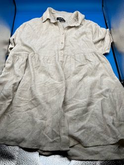 Lulus beige solid shirt dress Medium