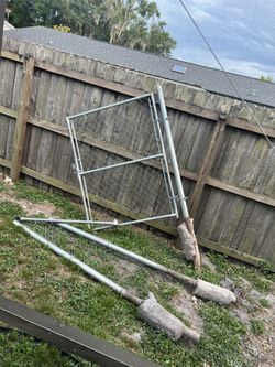 Chain Link Fence Gate With Post