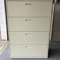 4 Drawer, Tan Lateral File Cabinet 