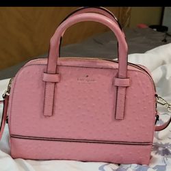 KATE SPADE PINK riverside ostrich *preowned * GREAT CONDITION 