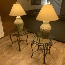 FREE - Coffee & End Tables (3 Piece - Iron & Glass)