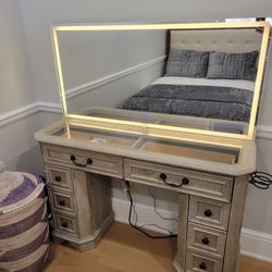 Vanity with Lighted Mirror