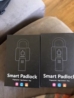 Smart Padlock with Fingerprint, App & Key — 2 Pack