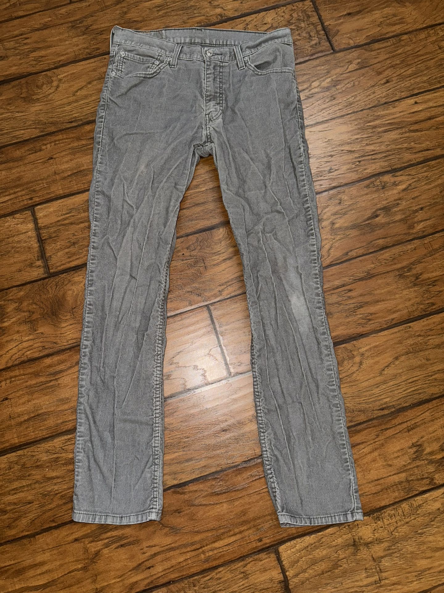 Levi's 511 slim-straight leg gray stretch corduroy jeans  W-32  L-32
