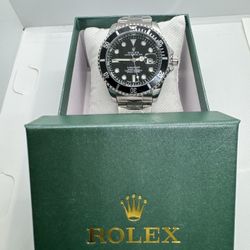 Brand New Black Face / Silver Band Designer Watch With Box! 