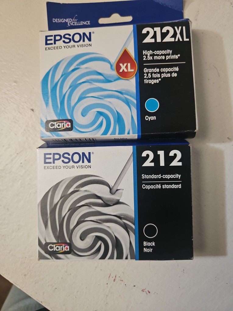 Epson 212 Xl Cyan and 212 BLACK $28
