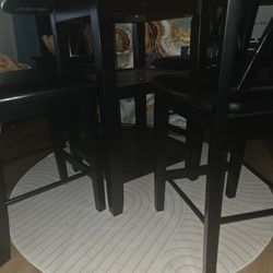 Black High Top Farmhouse Table & Chairs