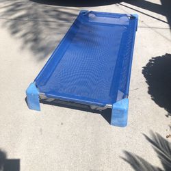 Blue Elevated cot-mesh-pet