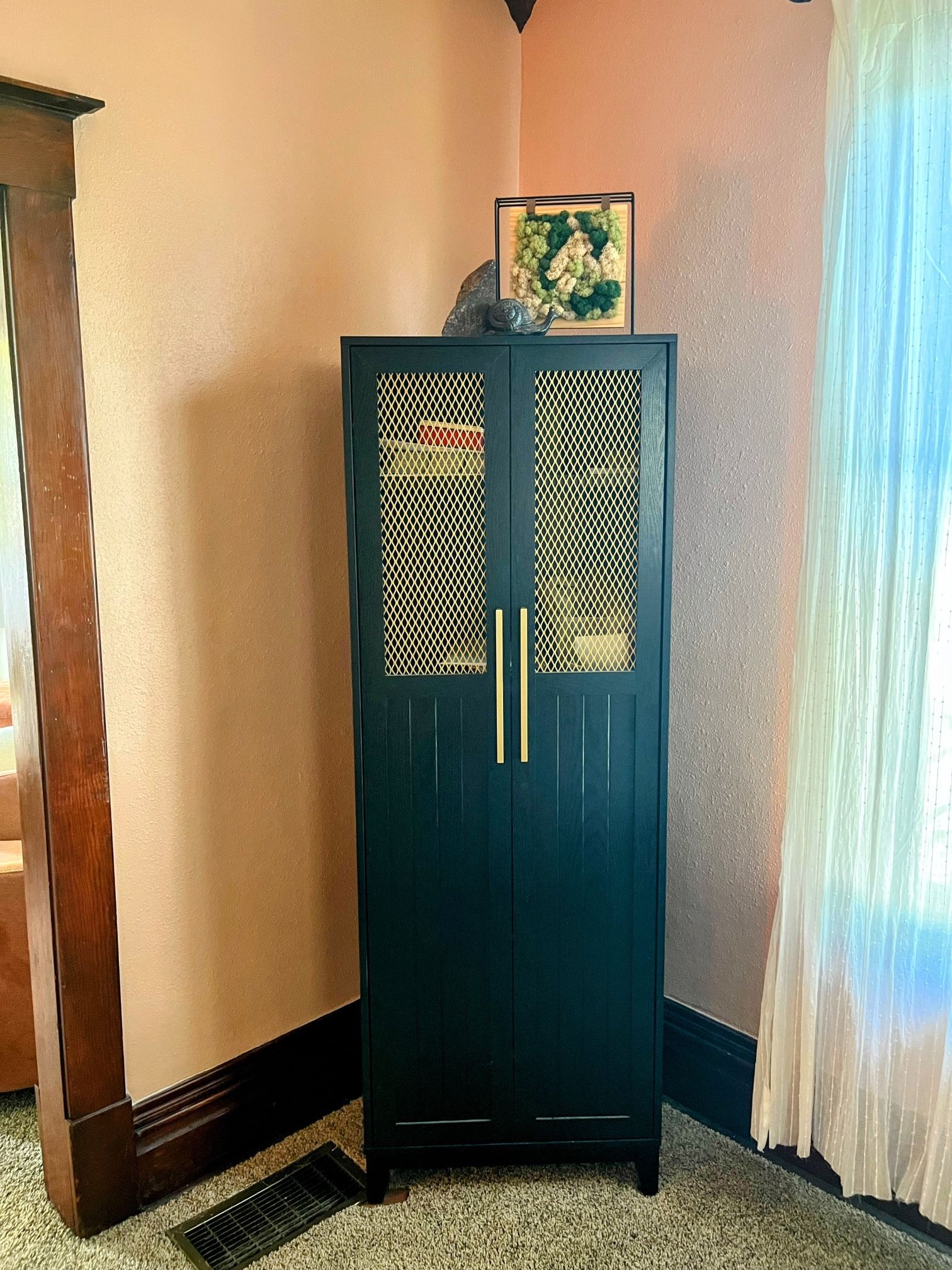 Black And Gold Wood Bar Cabinet
