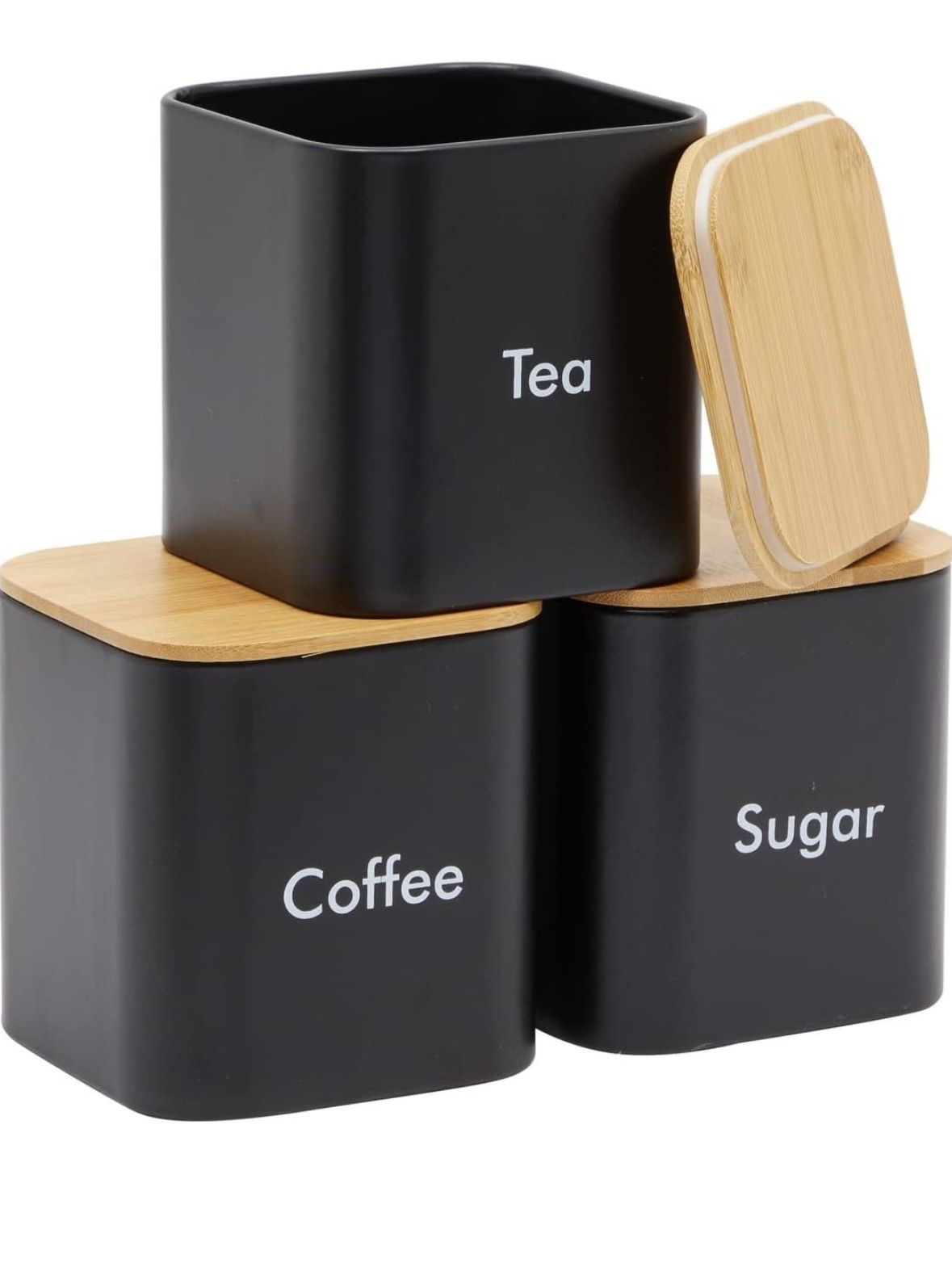 3 Piece Set - Sugar, Tea and Coffee Containers