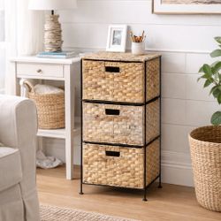 Wicker Storage Drawers Tower – 3 Drawer Organizer