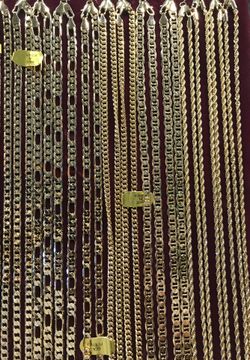 Gold Plated Chains 24” Brand New Figaro, Cuban, Gucci, Rope, Miami Cuban