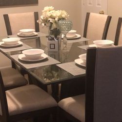 Camelia White/Espresso Rectangular Dining Set (Dining table and Chairs )