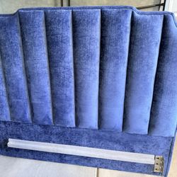 Blue Velvet Queen Bed frame