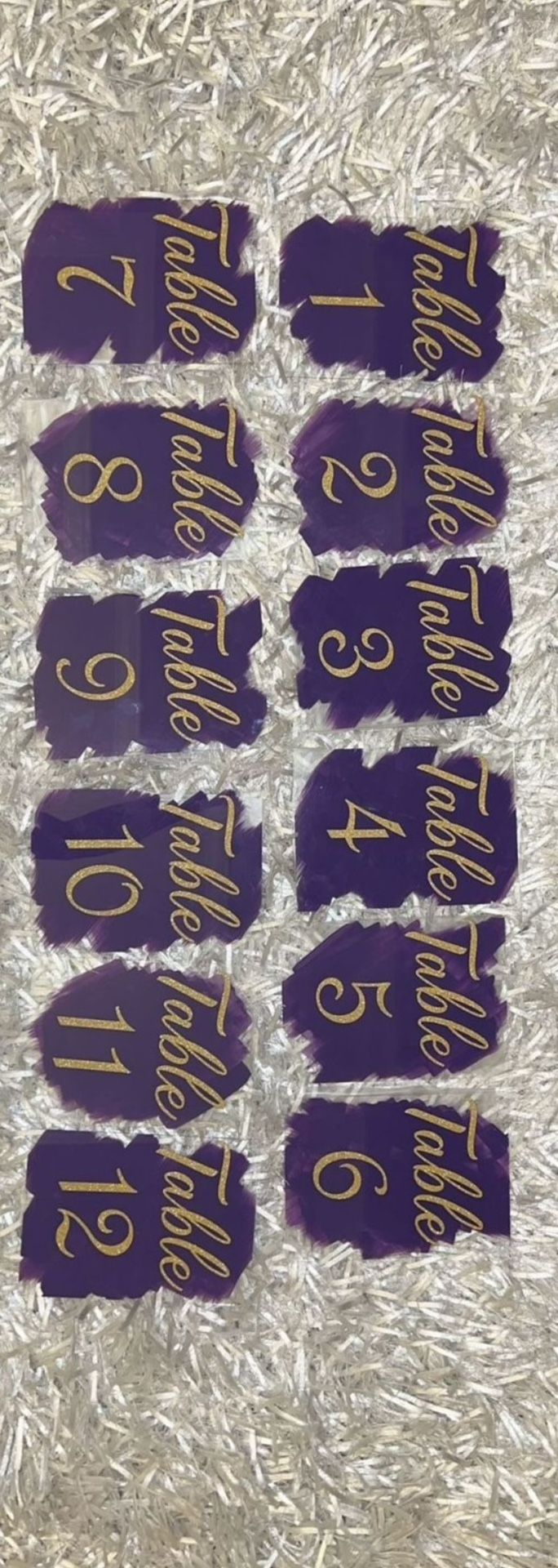 (12) Acrylic Table Number Signs
