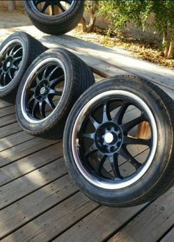 ROX ONYX Wheels Gloss BLACK 17X7.5 With TIRES