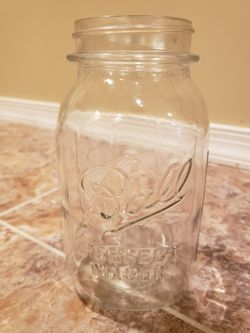 Vintage One Vintage Clear Quart Sized Ball Perfect Mason Jars Soft Square Shape with Gripper Ribs No Lid