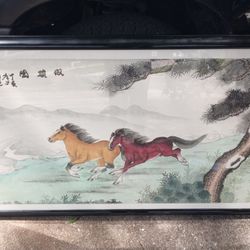 Beautiful ASIAN Painting,  Good Condition.  3Ft. Across & 30" Wide. Smoke Free