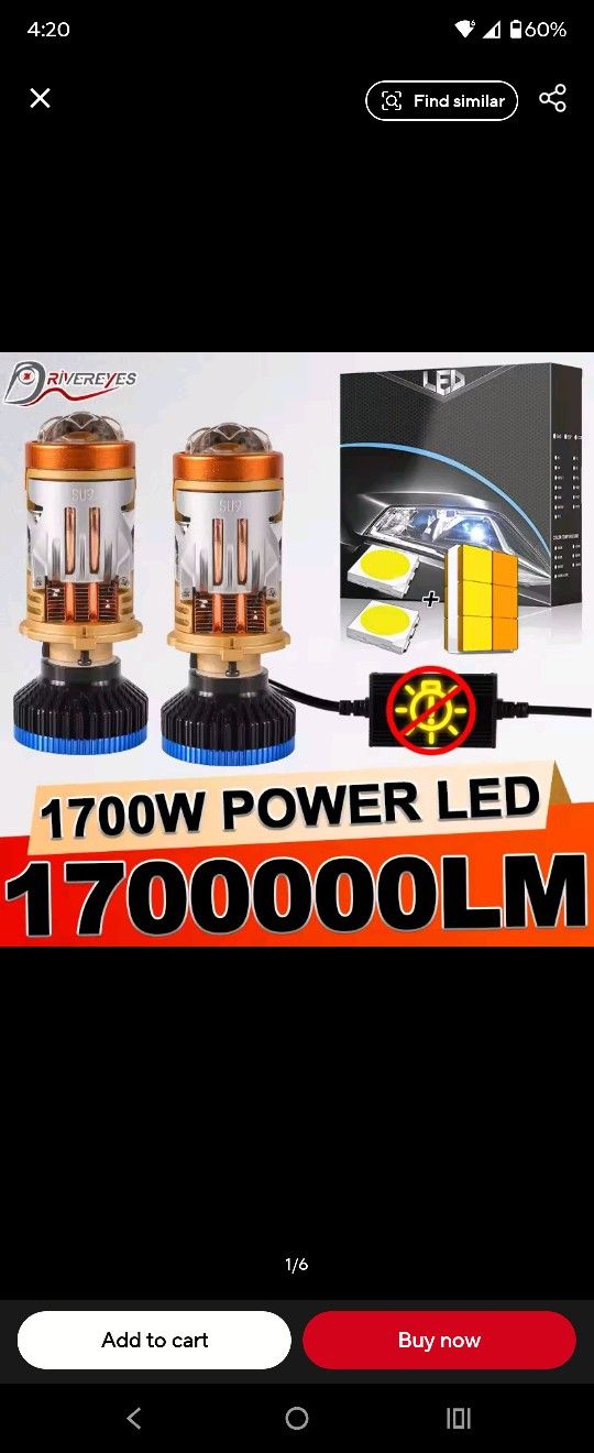 H4 Motorcycle Led Bulbs Super Bright Headlights 3 Colors