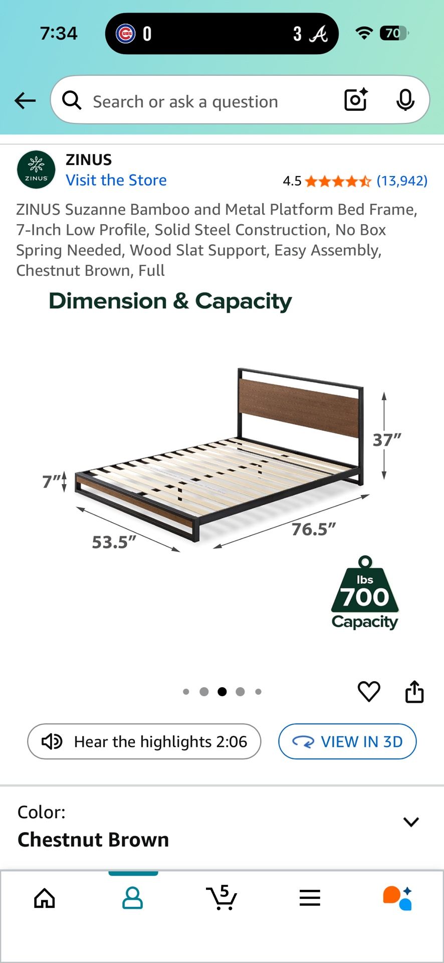 Bed frame - Size: Full