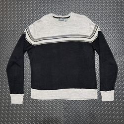 Vintage 1775 Acrylic Sweater Colorblock Pullover Stripe Crewneck Mens Medium