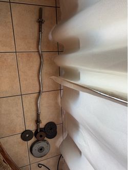 Ez curl bar with weights