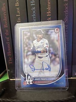 2025 Topps Chrome Black Andy Pages Blue Refractor Auto 64/150 Dodgers