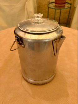 Vintage Aluminum Coffee Percolator Pot w/ Insert – Camping Coffee Pot