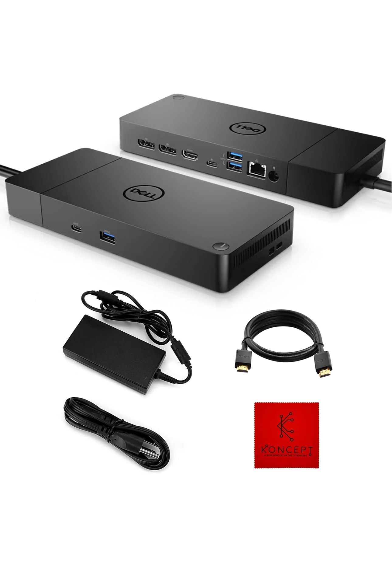 Dell WD19S Docking Station Dual Monitor Bundle - Dell Dock Station with 130 + USB Type-C + HDMI + Du