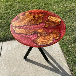 Epoxy Olive Wood Side Table 