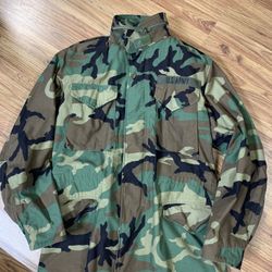Field Jacket Coat Cold Weather Woodland Camouflage US Small Long