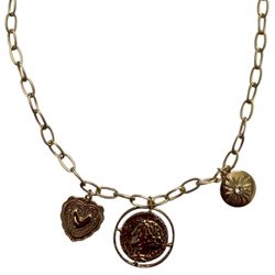 New With Tags J Crew Goldtone Charm Pendant Necklace