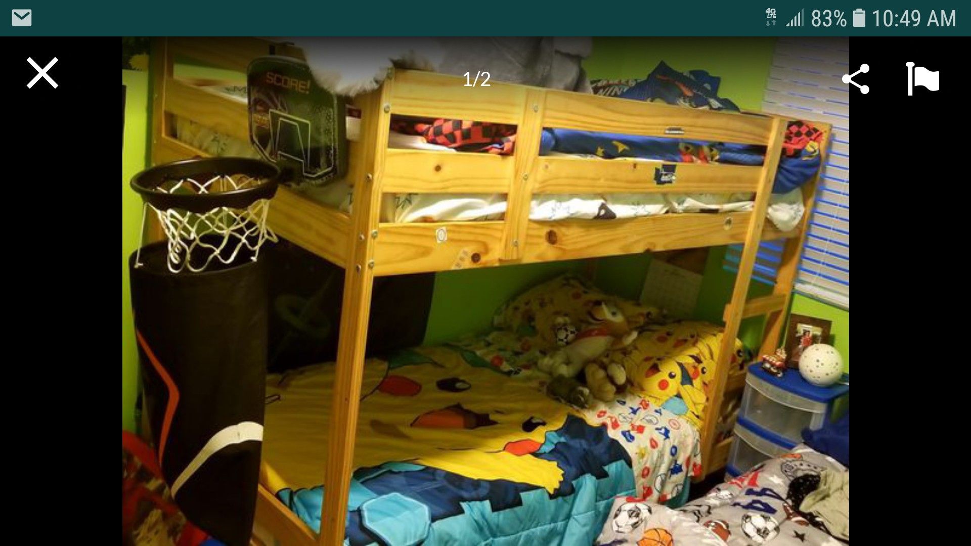 twin bunk beds $50