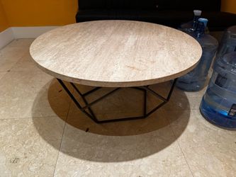 Round wood Top Coffee Table