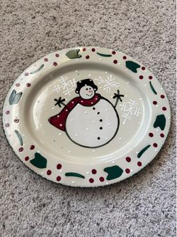 Christmas snowman platter (cookie plate)