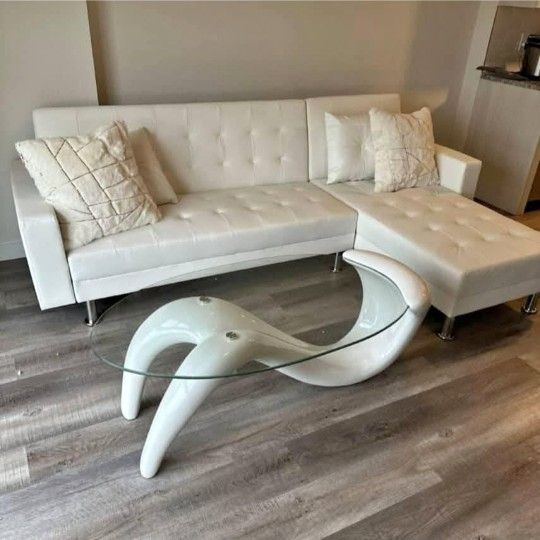 White Sectional Sofa Sleeper New 3 Colors