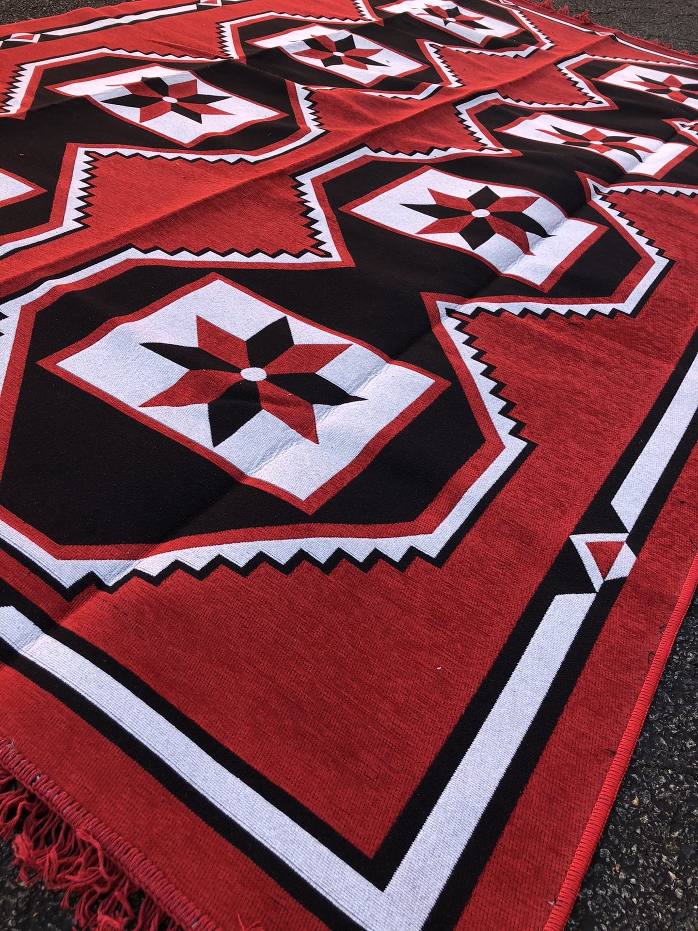 Arabic or Morroccan Traditional style rug size 7x11 nice red carpet