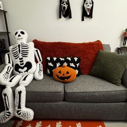 Gray Fabric Memory Foam Sleeper Sofa 