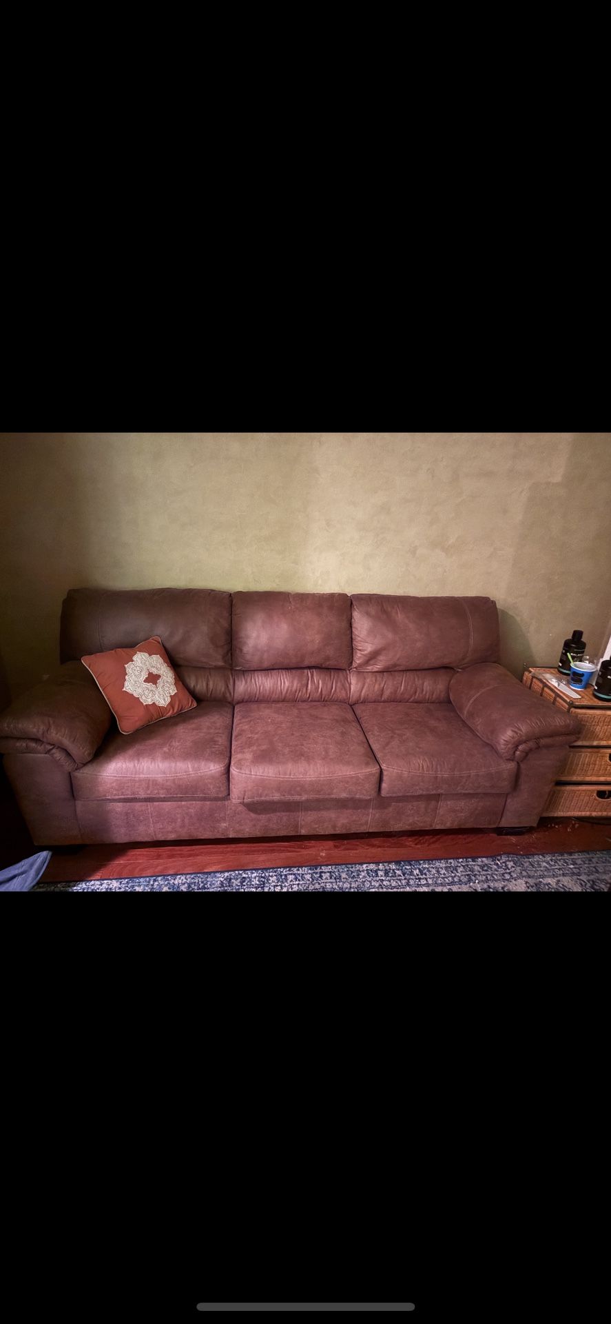 Soft Real Leather Fold Out Couch 