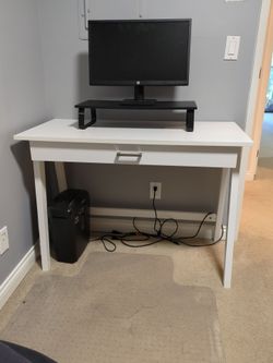 White Desk with Drawer