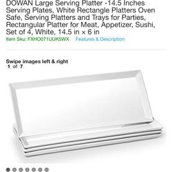 Set Four Rectangle Plates 